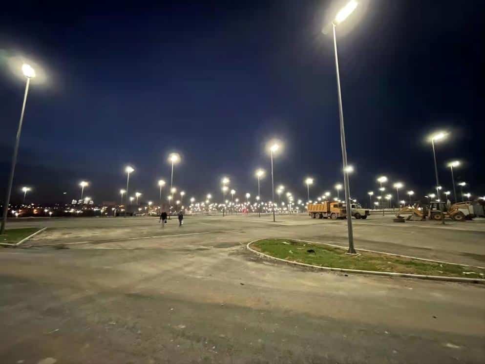 Parking lot and road lighting in Oran Stadium Project, Algeria. Best solar parking lot light